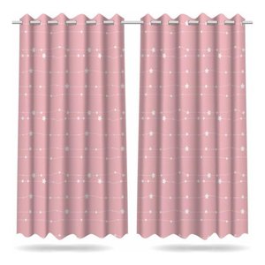 Cortina Infantil Quarto Menina Estrelas 2,60x1,50m Mod01