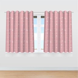 Cortina Infantil Quarto Menina Estrelas 2,60x1,50m Mod01 - 2