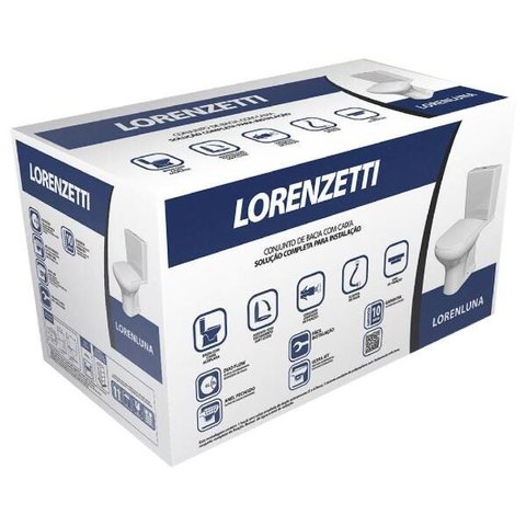 Kit Luna Bacia com Caixa Completo Branco Lorenzetti