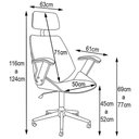 Ver imagem 4 de Kit 02 Cadeiras de Escritório Presidente Giratória com Regulagem de Altura Akon Pu Preto Gran Belo