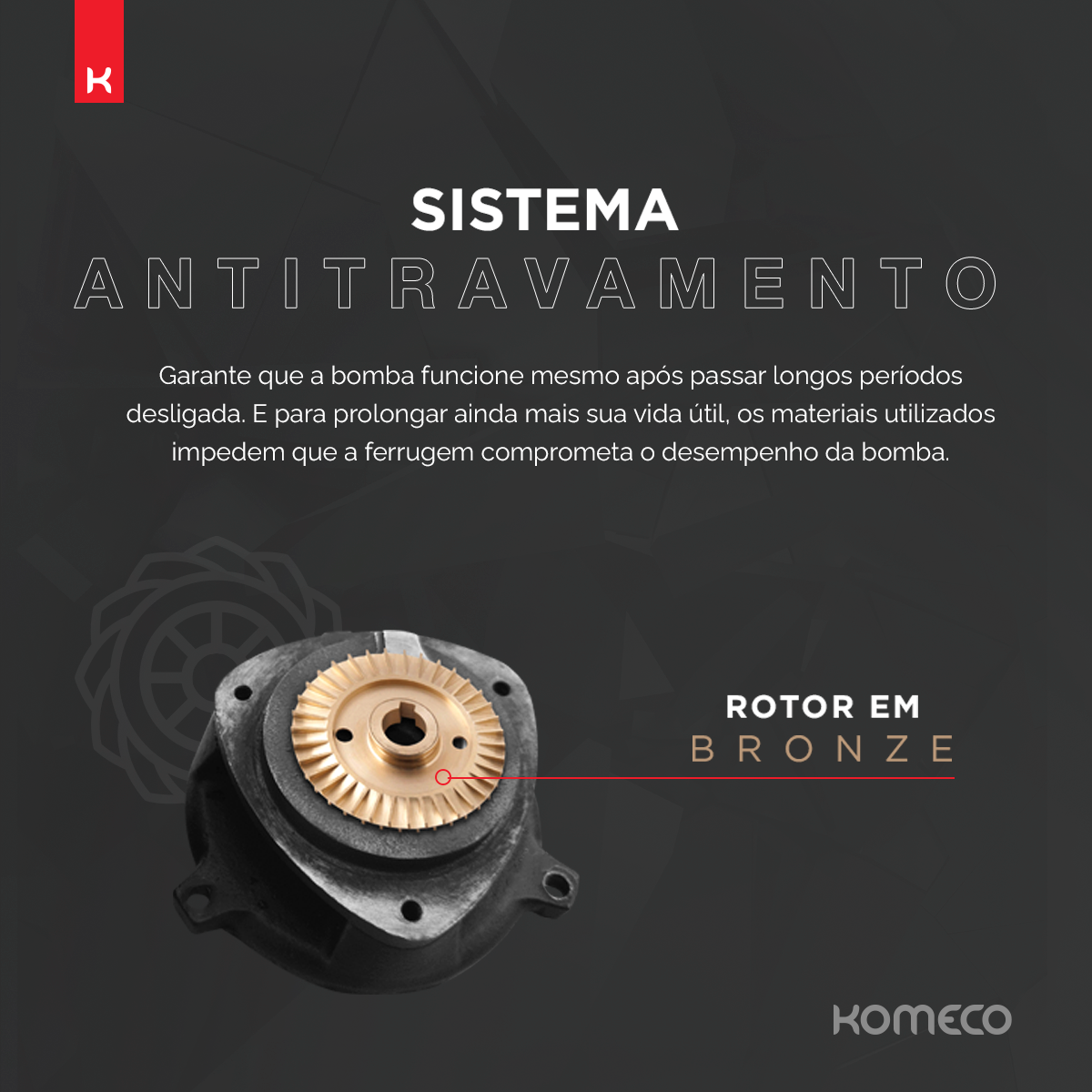 Bomba D'água Periférica Komeco 1/2 Cv Up30 Rotor Bronze Preta 60hz 110v/220v Irrigação Poço - 5