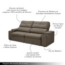 Ver imagem 2 de Sofá Retrátil e Reclinável 3 Lugares 230cm Zoho Porta Copos no Braço Veudo Castor G22 - Gran Belo