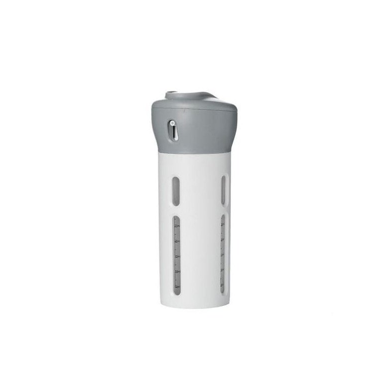 Dispenser Garrafa 4 Em 1 Loção Portátil Shampoo Gel Cremes Cinza Viagens