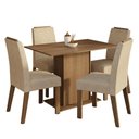 Ver imagem 2 de Conjunto Sala de Jantar Tampo de Madeira 4 Cadeiras Rustic/Imperial Acácia Madesa