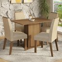 Ver imagem 1 de Conjunto Sala de Jantar Tampo de Madeira 4 Cadeiras Rustic/Imperial Acácia Madesa
