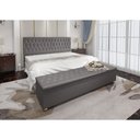 Ver imagem 2 de Kit Cabeceira Calçadeira Baú King 1,95cm Madrid Suede Cinza