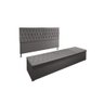 Kit Cabeceira Calçadeira Baú King 1,95cm Madrid Suede Cinza - 1