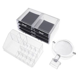 Organizador de Maquiagem Make Estojo Espelho Batom Gaveta Beleza - 4