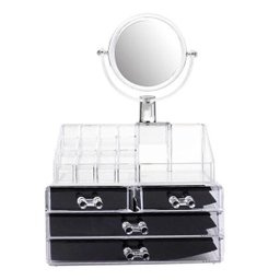 Organizador de Maquiagem Make Estojo Espelho Batom Gaveta Beleza - 1