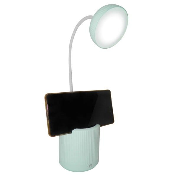 Luminária de Mesa Abajur Touch Screen LED Flexivel Recarregavel Articulada Suporte Celular Lâmpada - 4