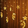 Pisca Pisca Lua Estrelas 138 Led Cortina Cascata Decoração Janela Parede Natal Casamento Jardin - 4