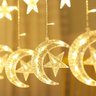 Pisca Pisca Lua Estrelas 138 Led Cortina Cascata Decoração Janela Parede Natal Casamento Jardin - 2