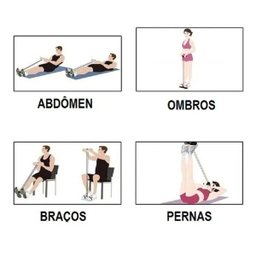 Elastico Extensor 4 tubos Academia Casa abdominal cordas Pilates Tonificação exercicio - 3
