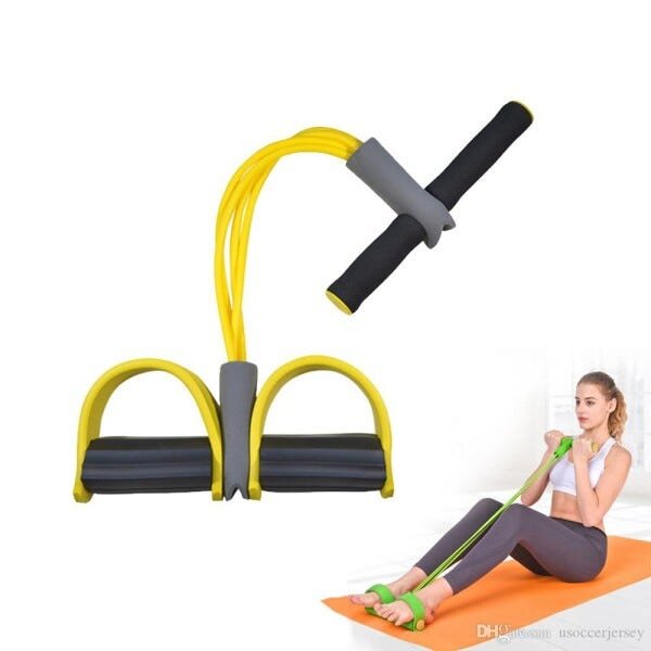 Elastico Extensor 4 tubos Academia Casa abdominal cordas Pilates Tonificação exercicio - 1