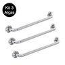 Kit 3 Alças Apoio Banheiro Inox Idoso Cadeirante Deficiente Acessibilidade - 1