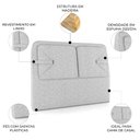 Ver imagem 3 de Cabeceira Cama Casal 140cm Nalu Linho Cinza Claro Z37 - Mpozenato