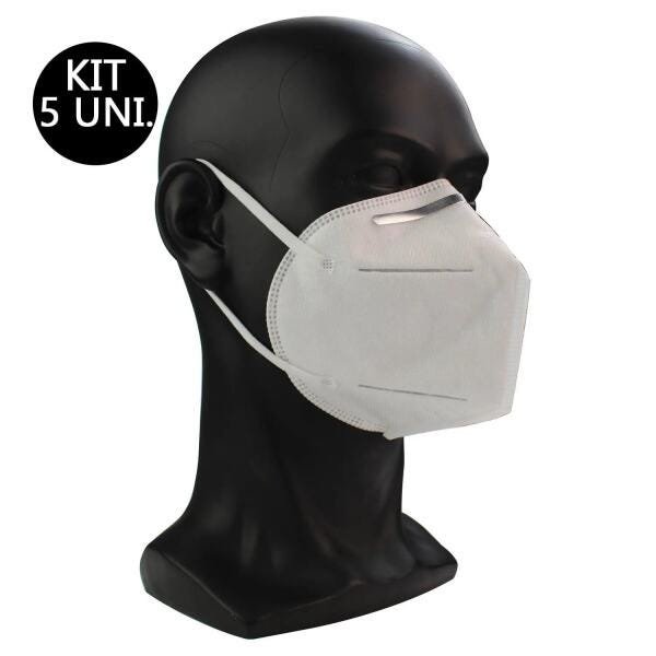 Mascara Kn95 Kit 5 Uni Respiratoria Profissional Proteção Pff2 Respirador Epi N95 - 1