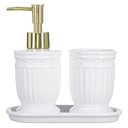 Ver imagem 1 de Kit Banheiro Lavabo Conjunto + Bandeja 3 Peças Greece / Gold