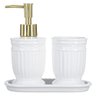 Kit Banheiro Lavabo Conjunto + Bandeja 3 Peças Greece / Gold - 1