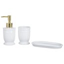 Ver imagem 3 de Kit Banheiro Lavabo Conjunto + Bandeja 3 Peças Greece / Gold