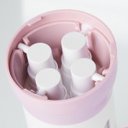 Ver imagem 4 de Dispenser Garrafa Portátil 4 em 1 Viagens Loção Shampoo Gel Cremes Rosa
