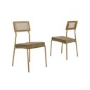 Ver imagem 1 de Cadeira Jantar Lux 1741 Aço 2 un Dourado/Bamboo Carraro