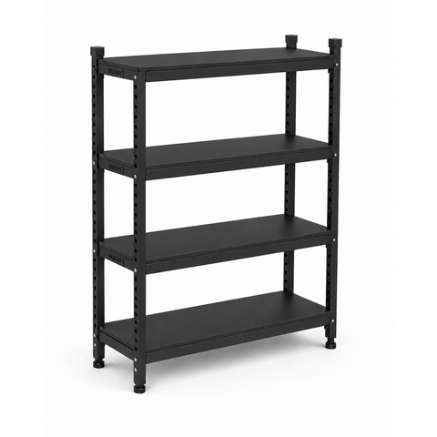 Estante Industrial Modular 4 Prateleiras Aço Carbono MDF Preto 149 x 107 cm – Mad.U
