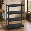 Ver imagem 7 de Estante Industrial Modular 4 Prateleiras Aço Carbono MDF Preto 149 x 107 cm – Mad.U
