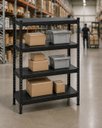 Ver imagem 3 de Estante Industrial Modular 4 Prateleiras Aço Carbono MDF Preto 149 x 107 cm – Mad.U