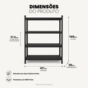 Ver imagem 6 de Estante Industrial Modular 4 Prateleiras Aço Carbono MDF Preto 149 x 107 cm – Mad.U