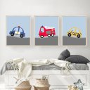 Ver imagem 2 de Kit 3 Quadros Decorativos Infantil - Motoristas Babys NO2 - 30x40 - Moldura Madeira