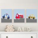 Ver imagem 4 de Kit 3 Quadros Decorativos Infantil - Motoristas Babys NO2 - 30x40 - Moldura Madeira