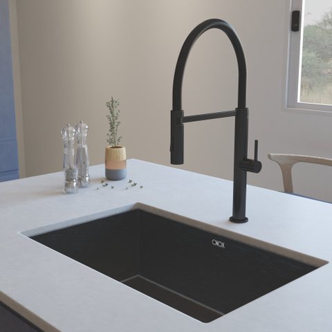 Misturador Monocomando com Ducha Gourmet Black Matte Cnox By Baumê