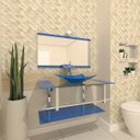 Ver imagem 1 de GABINETE DE VIDRO 90CM IQ INOX COM CUBA RETANGULAR - AZUL