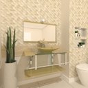 Ver imagem 1 de GABINETE DE VIDRO 90CM IQ INOX COM CUBA RETANGULAR - CHAMPANHE