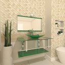 Ver imagem 1 de GABINETE DE VIDRO 90CM IQ INOX COM CUBA RETANGULAR - VERDE