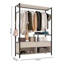 Ver imagem 3 de Guarda-roupa Solteiro Artefamol Barcelona Closet Preto-off-white