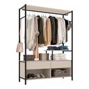 Ver imagem 2 de Guarda-roupa Solteiro Artefamol Barcelona Closet Preto-off-white