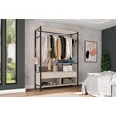 Ver imagem 1 de Guarda-roupa Solteiro Artefamol Barcelona Closet Preto-off-white