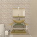 Ver imagem 1 de GABINETE DE VIDRO 60CM IQ INOX COM CUBA OVAL - CHAMPANHE