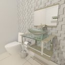 Ver imagem 2 de GABINETE DE VIDRO 60CM IQ INOX COM CUBA OVAL - CHAMPANHE