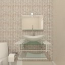 Ver imagem 2 de GABINETE DE VIDRO 60CM IQ INOX COM CUBA OVAL - BRANCO