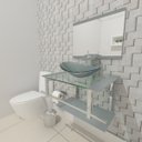 Ver imagem 1 de GABINETE DE VIDRO 60CM IQ INOX COM CUBA OVAL - PRATA