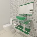 Ver imagem 1 de GABINETE DE VIDRO 60CM IQ INOX COM CUBA OVAL - VERDE