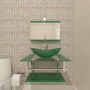 Ver imagem 2 de GABINETE DE VIDRO 60CM IQ INOX COM CUBA OVAL - VERDE