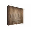 Ver imagem 6 de Guarda Roupa Casal 8 Portas e 6 Gavetas C/ Pés Master 8.6 Jatoba/areia - Santos Andirá