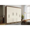 Ver imagem 1 de Guarda Roupa Casal 8 Portas e 6 Gavetas C/ Pés Master 8.6 Jatoba/areia - Santos Andirá