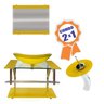 COMBO 2 EM 1 GABINETE DE VIDRO 60CM AC COM CUBA OVAL + TORNEIRA IBIZA - AMARELO - 1