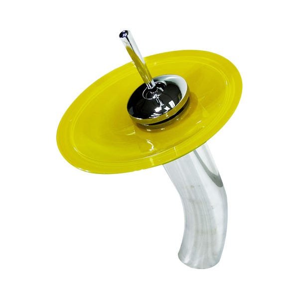 COMBO 2 EM 1 GABINETE DE VIDRO 60CM AC COM CUBA OVAL + TORNEIRA IBIZA - AMARELO - 2