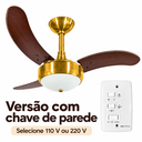 Ver imagem 4 de Ventilador de Teto Infinity Lux 2003 Dourado com Pás Tabaco e Chave de Parede